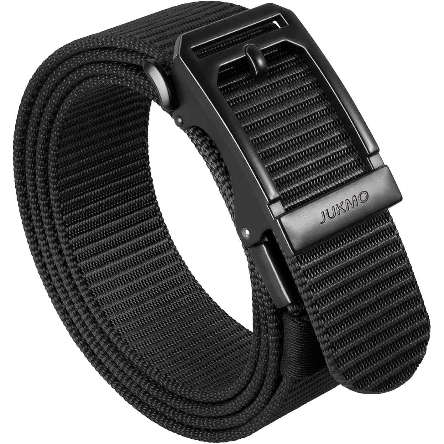 Jukmo Men'S Ratchet Tactical Belt, 1.5" Nylon Web Work Belt With Automatic Slide Buckle, Adjustable Trim To Fit
