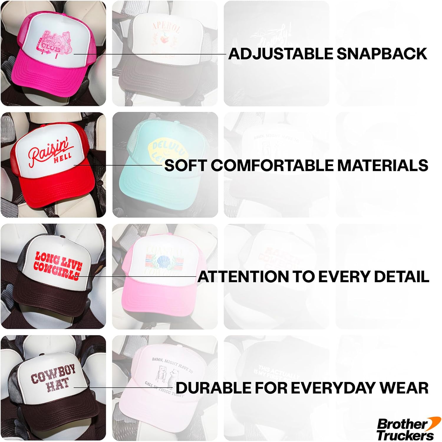 Design Your Own Custom Vintage Trucker Hat | Upload Text, Logo, Or Image | Premium Snapback Baseball Hat For Men & Women