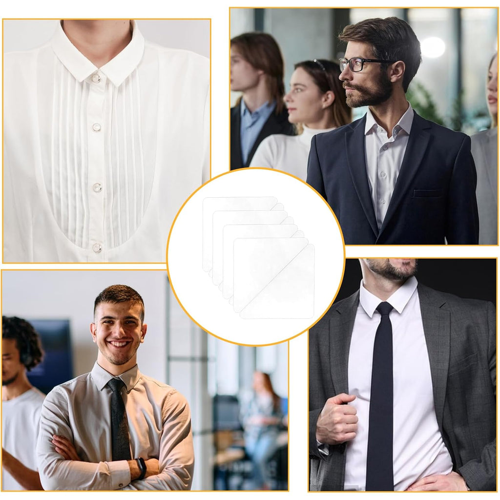 100 Pcs Collar Stays For Polo Shirts Collar Stays For Men'S Dress No Curls Collars Plastic Support Rack Sticker Triangles Collars Anti-Warping Edge Sticker For Shirt Women And Men