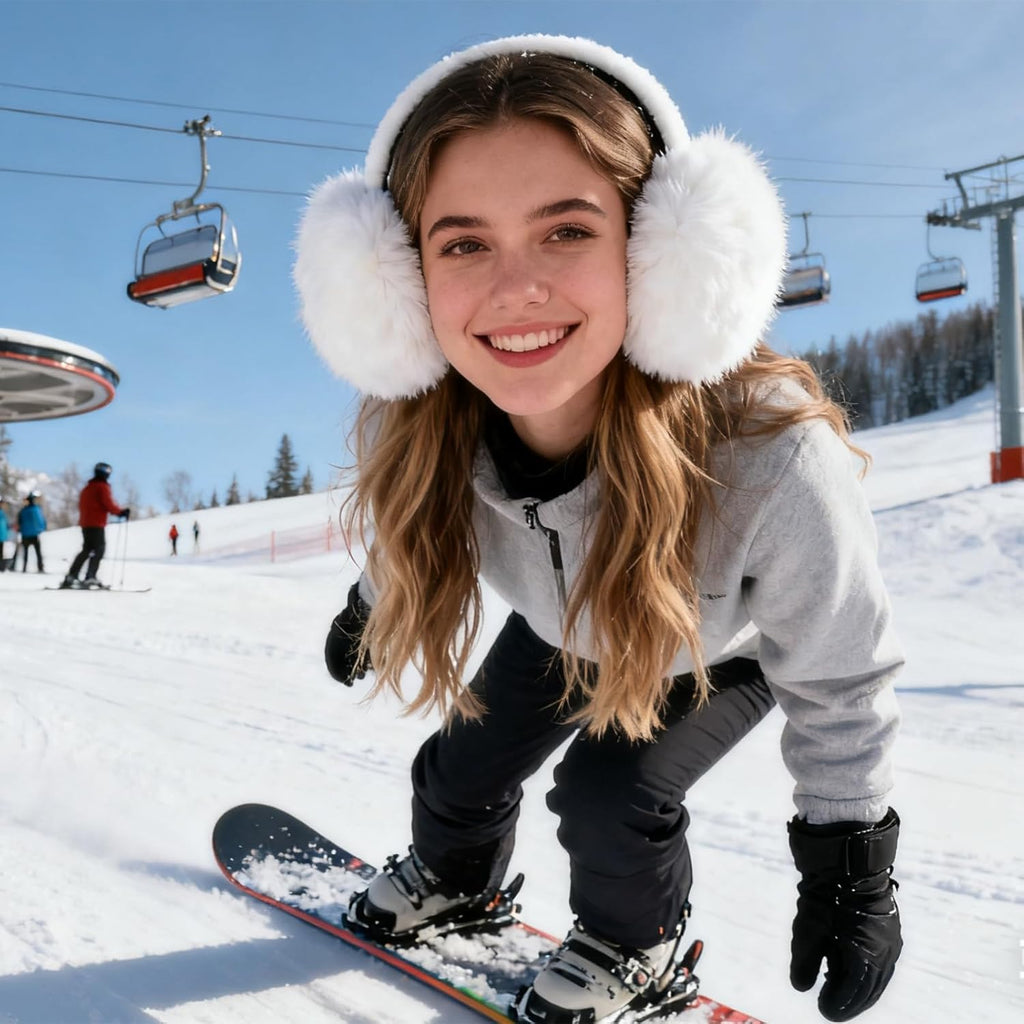 1 Pcs Headband Winter, Ear Muffs For Women & Men, Foldable Fluffy Earmuffs With Headband, Headband Winter