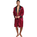 Tony & Candice Men'S Satin Robe Lightweight Long Sleeve Silk Kimono Bathrobe With Shorts Set Sleepwear