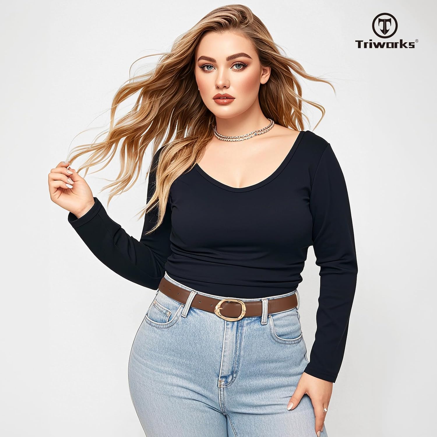 Triworks 2 Pack Leather Belts for Women Fashion Waist Belt