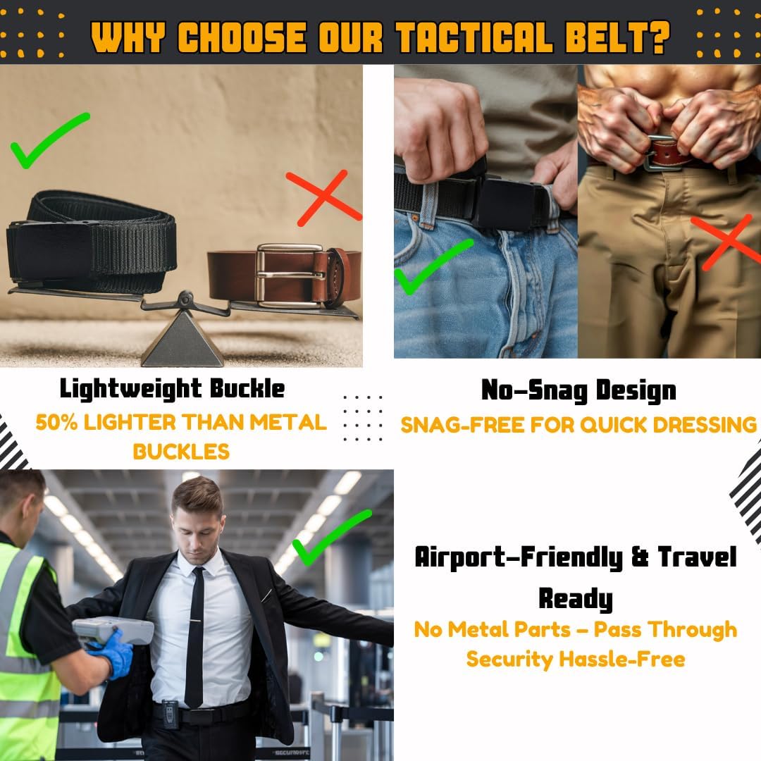 1/2 Pack Nylon Belts For Men Military Tactical Slide Plastic Buckle Belt Adjustable No Holes Canvas Web Belt Outdoor