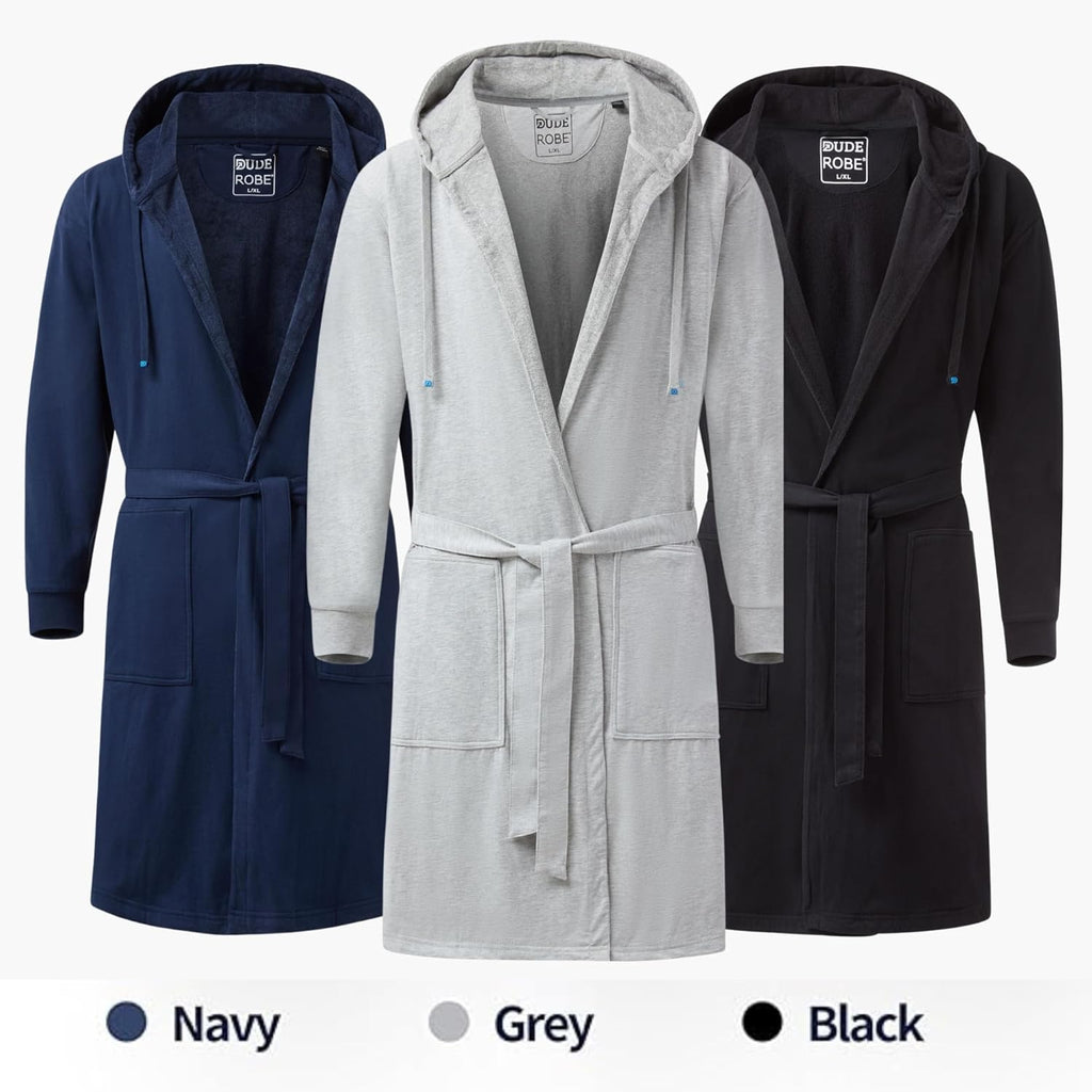 Duderobe Men'S Robe – Hooded Terry Bath Robe For Men With Pockets | Soft, Comfy Men’S Bathrobe From Shark Tank