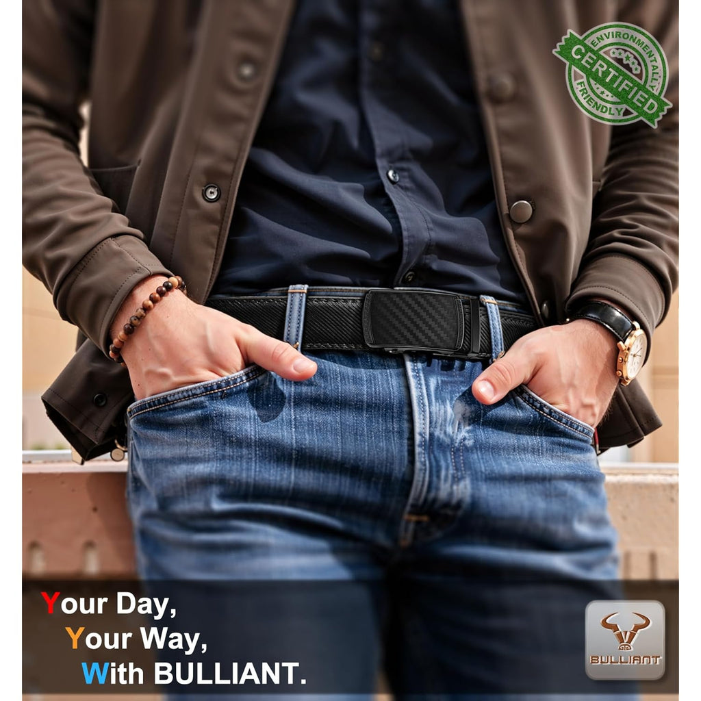 Bulliant Men'S Belt,Slide Ratchet Belt Adjsutable For Men Suit Casual Jeans Gift Boxed,Trim To Fit