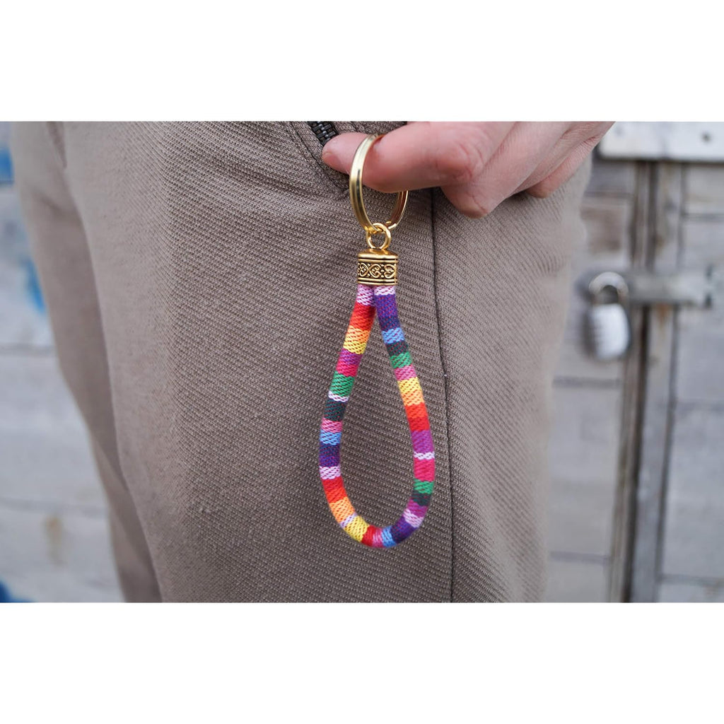 Made By Nami Boho Keychain With Gold Keyring For Women And Men Handmade Boho Wristlet Hippie Keychain For Summer Festival