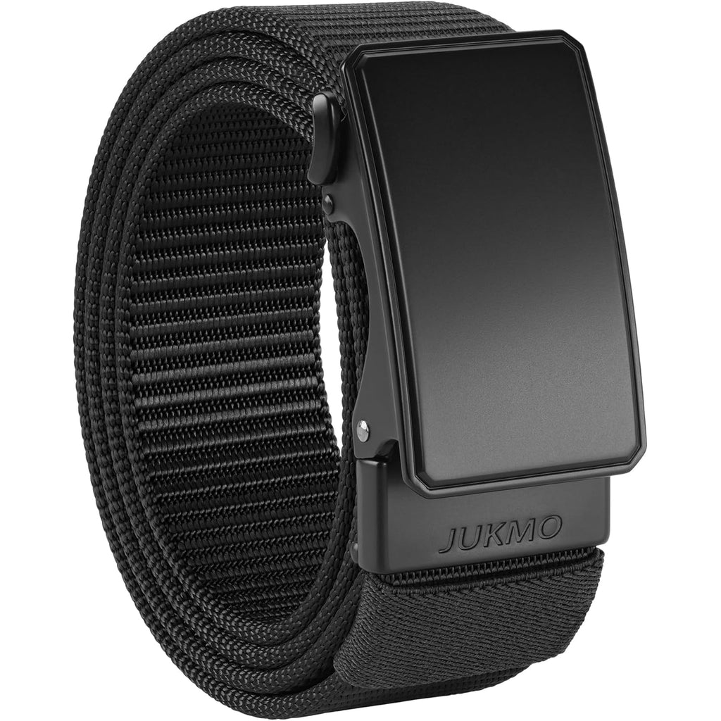 Jukmo Men'S 1.5" Nylon Ratchet Belt, Casual Web Click Belt With Slide Buckle For Jeans, No Holes Adjustable Trim To Fit