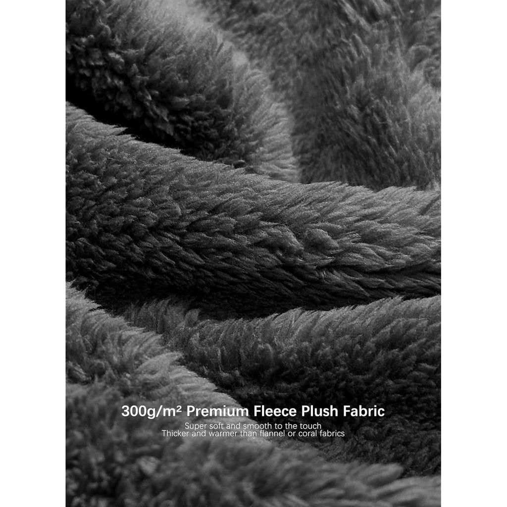 Slumbermee Mens Fleece Plush Robe With Hood Ultra Soft Fluffy Full Length Long With Pockets Luxurious House Coat