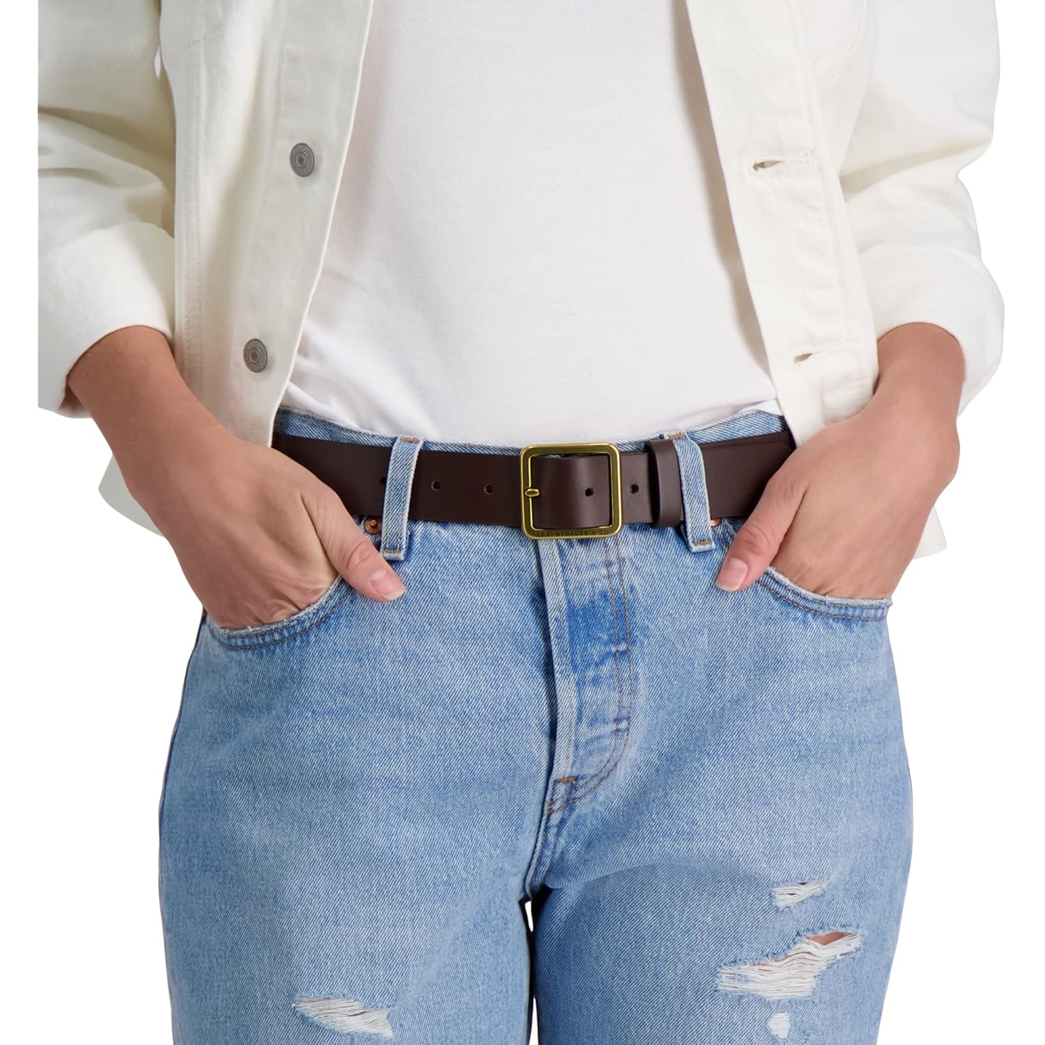 Levi's Womens Casual Leather Belt With Square Buckle