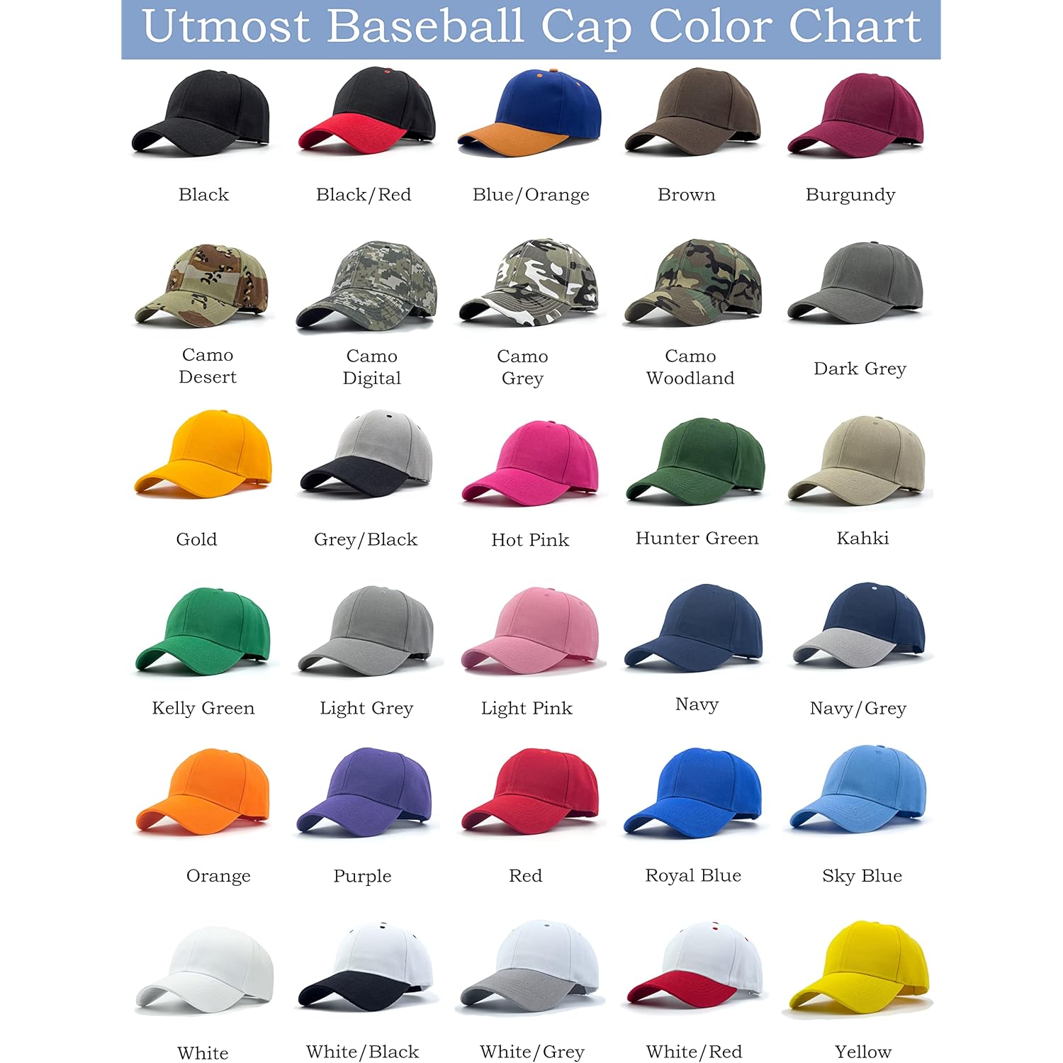 Utmost Structured Baseball Cap With Adjustable Closure - Performance Hat For Outdoor Activities And Custom Embroidery (1Pc Camo Woodland)