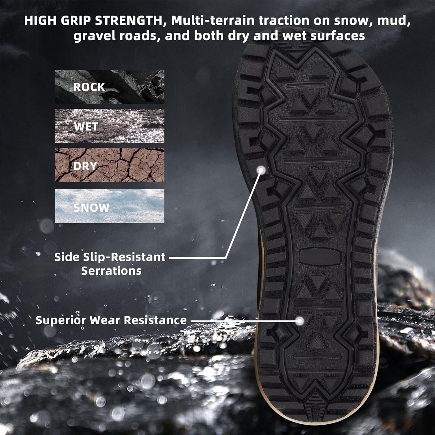 Men'S Orthopedic Wide Waterproof Hiking Boots: Comfortable Plantar Fasciitis Arch Support Diabetic Walking Trekking Running Shoes, Orthotic Non Slip Adventures Mid Ankle Boots For Foot Pain Relief