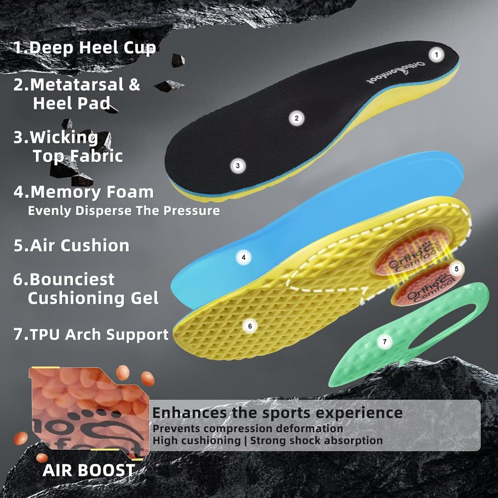 Men'S Orthopedic Wide Waterproof Hiking Boots: Comfortable Plantar Fasciitis Arch Support Diabetic Walking Trekking Running Shoes, Orthotic Non Slip Adventures Mid Ankle Boots For Foot Pain Relief