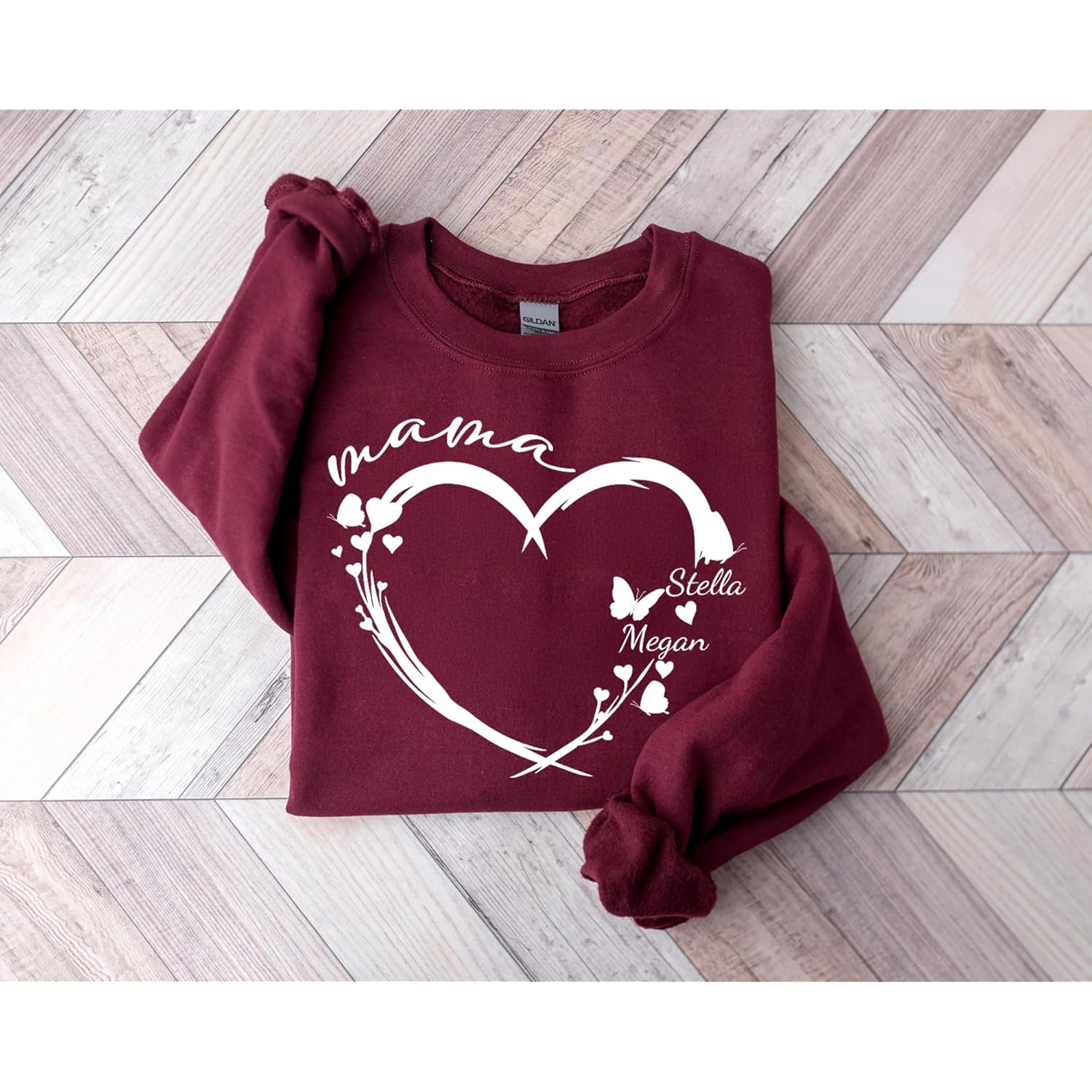 Customizable Mom Shirt With Custom Kid'S Name, Personalized Mama Shirt For Women, Gifts For Mommy Shirts, Christmas, Momma Gifts For Valentines Day Multiple Colors