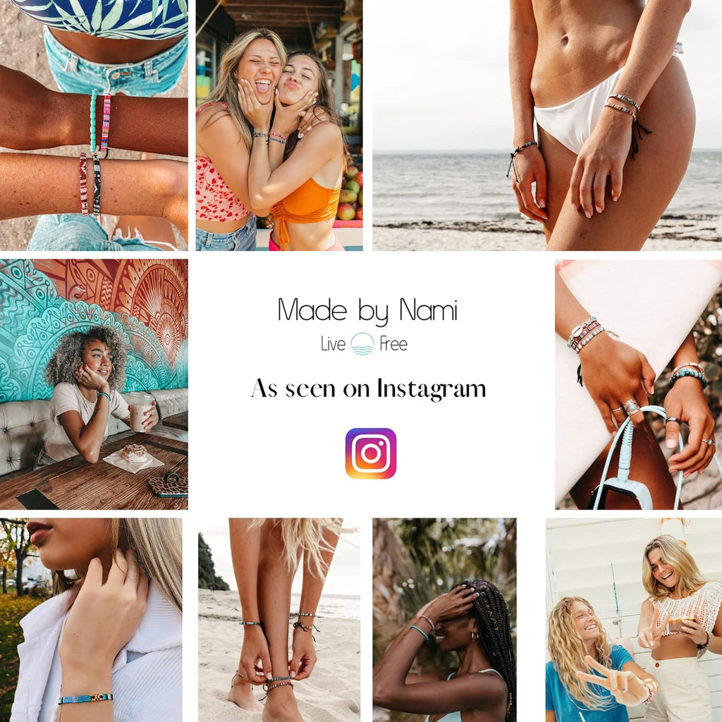 Made By Nami Boho Keychain With Gold Keyring For Women And Men Handmade Boho Wristlet Hippie Keychain For Summer Festival