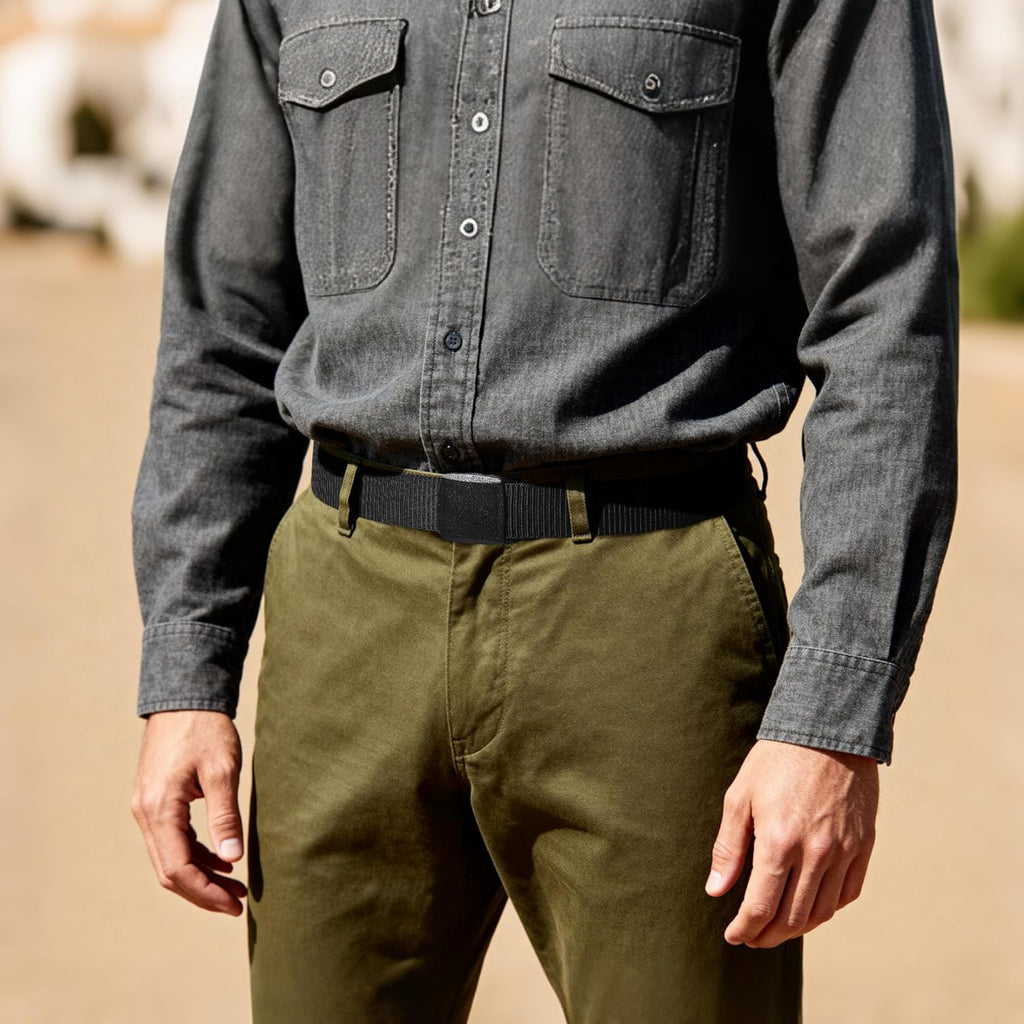 Mile High Life Nylon Web Belt Outdoor Military Belt With Tsa Safe Plastic Buckle Belt