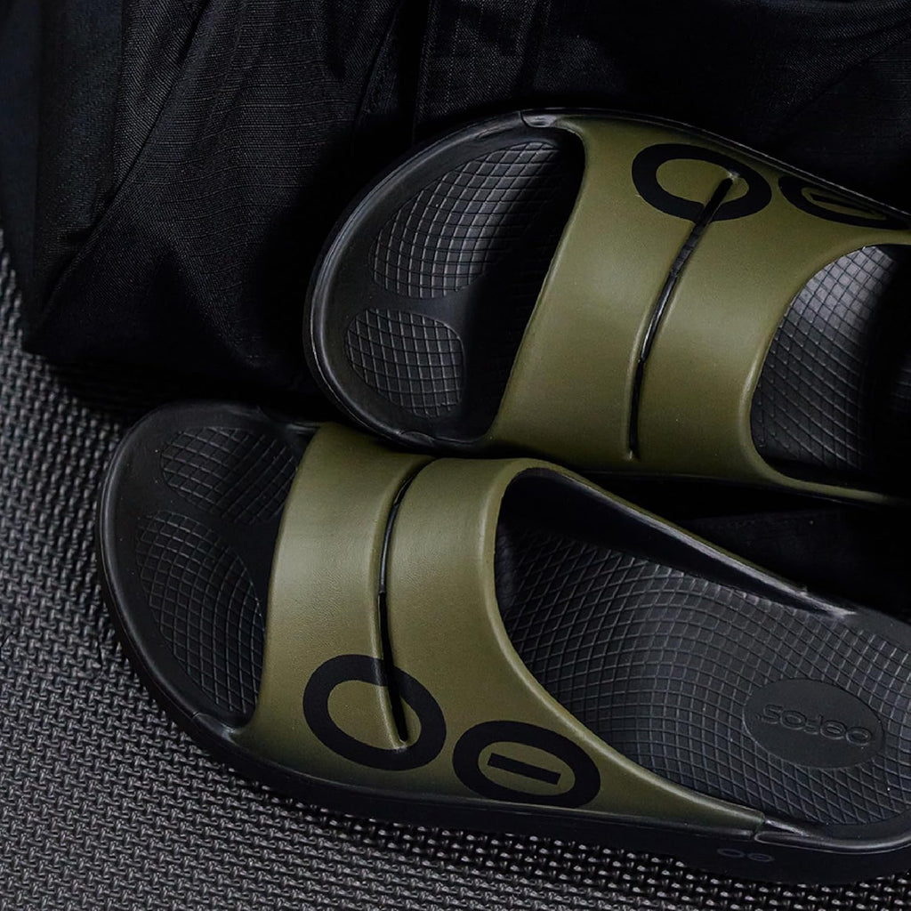 Oofos Ooahh Sport Recovery Slide, Tactical Green - Women’S Size 12, Men’S Size 10