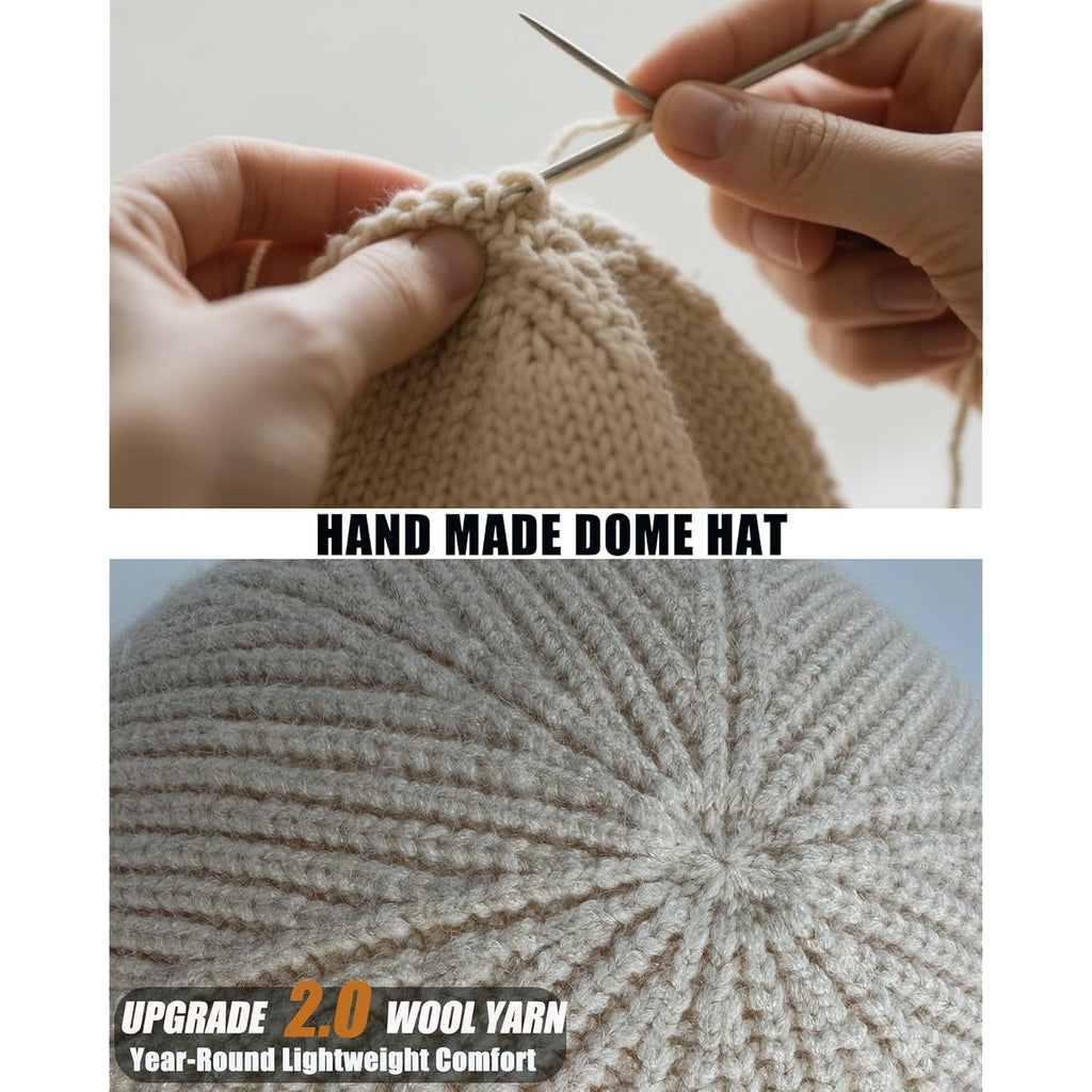 Thin Fisherman Beanie Hat For Men Women Fall Winter -Wool Knit Cuff Short Fashion Watch Cap,Trawler Slouchy Skull Cap