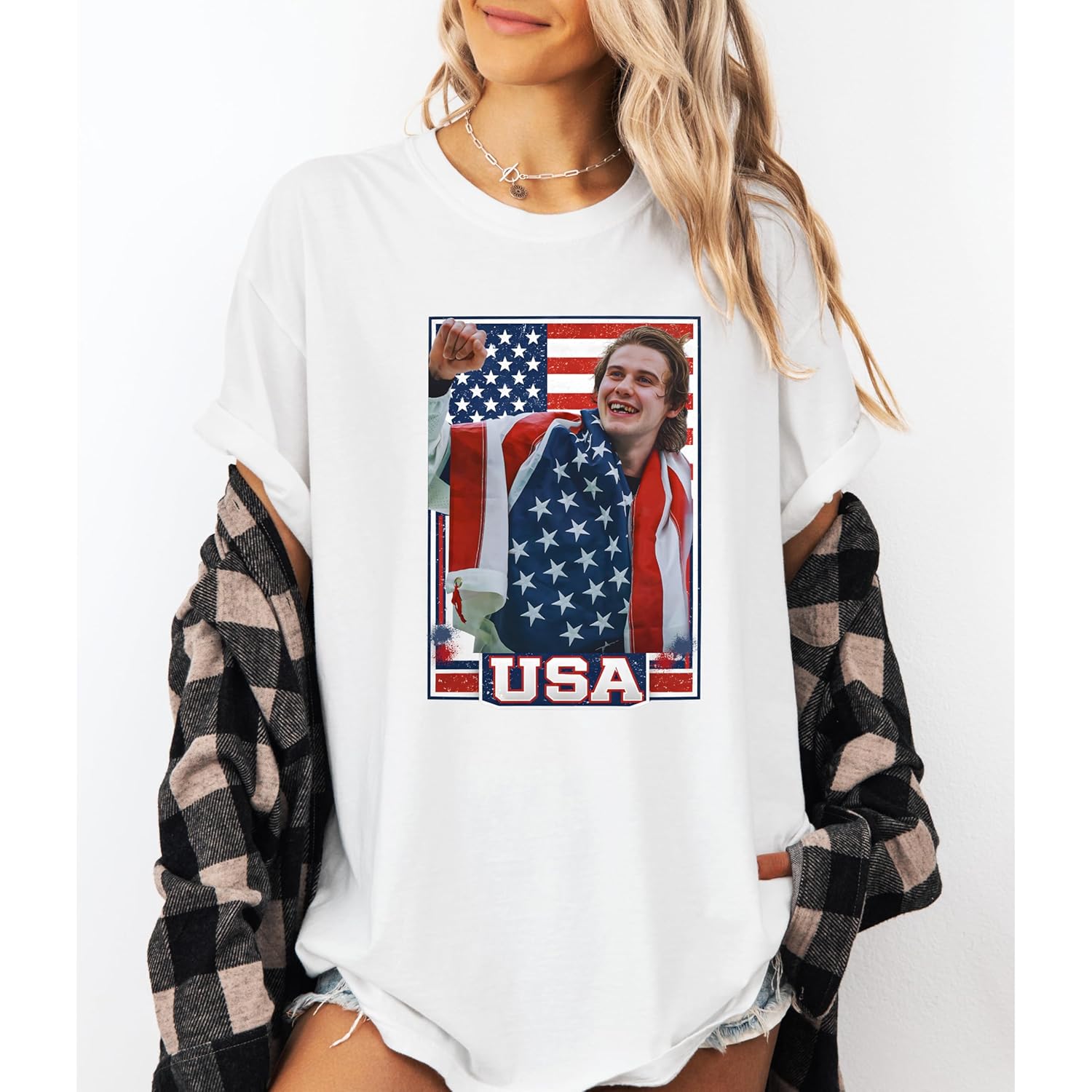 Jack Hughes Shirt, Jack Hughes Usa Gold Hockey Shirt, Patriotic Hockey Fan Tee, American Hockey Pride Gift Tshirt