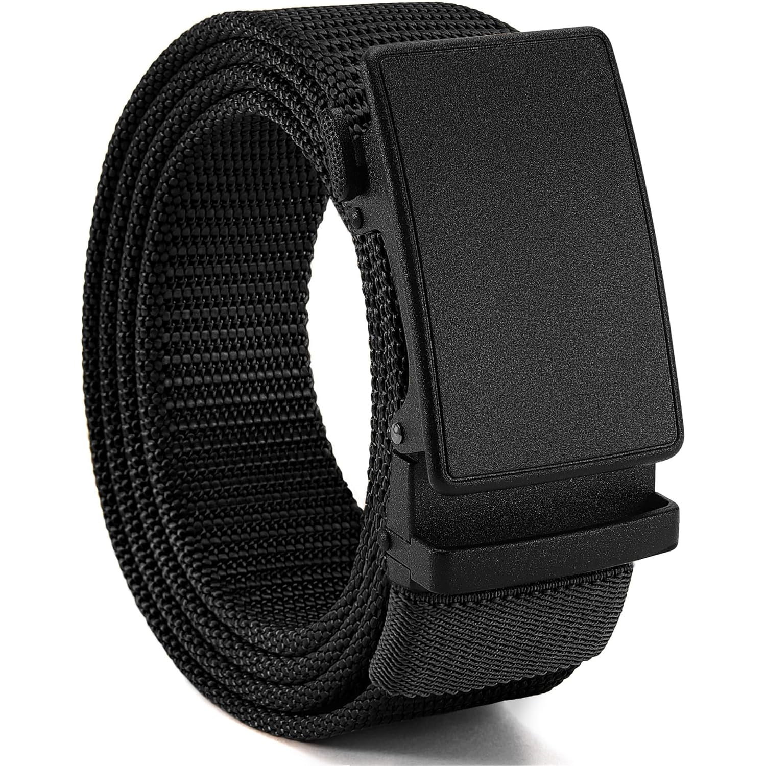 Chaoren 1.5" Nylon Ratchet Belts For Men - Adjustable Casual Work Belt With Slide Buckle - Trim To Fit