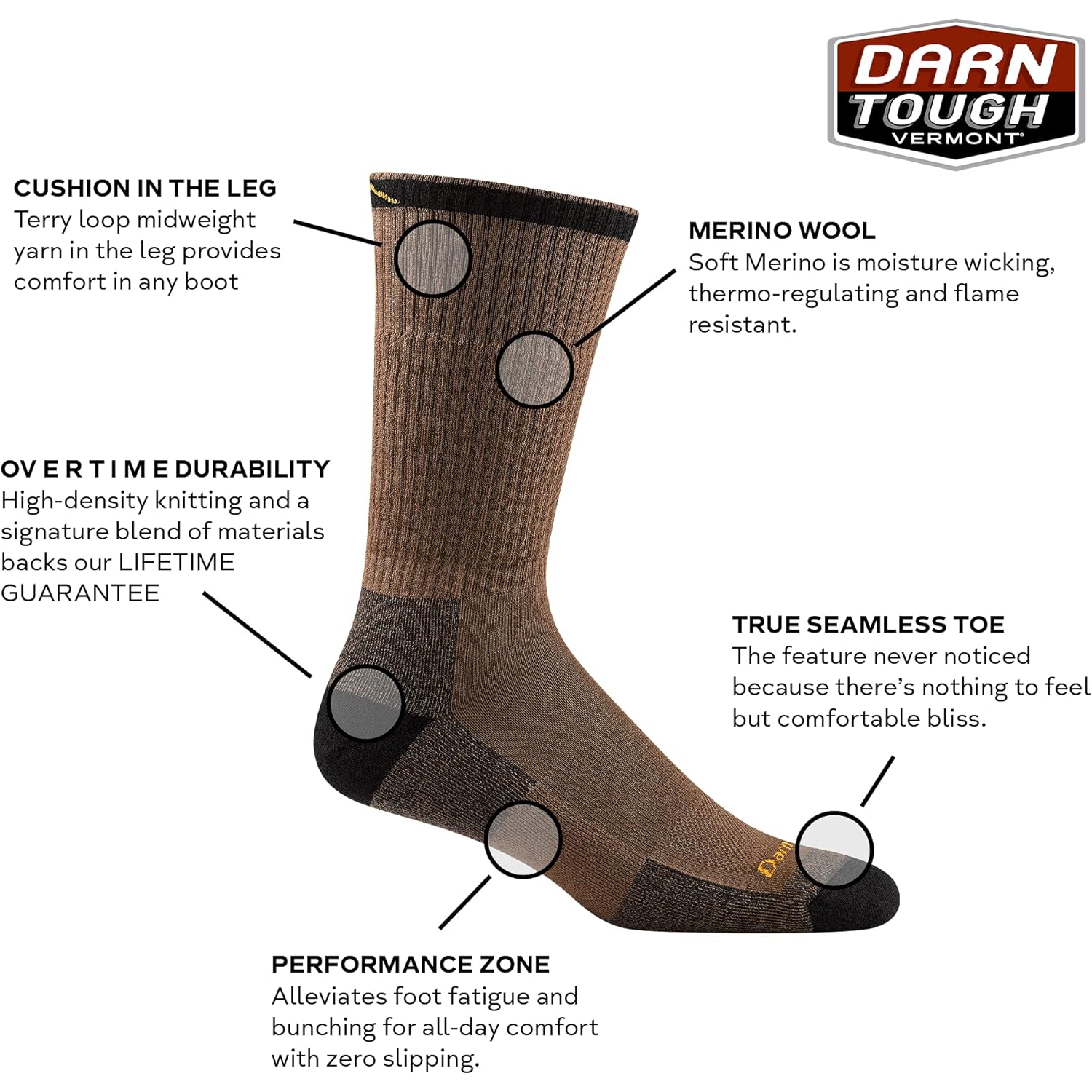 Darn Tough (2001) John Henry Boot Midweight With Cushion Men'S Sock