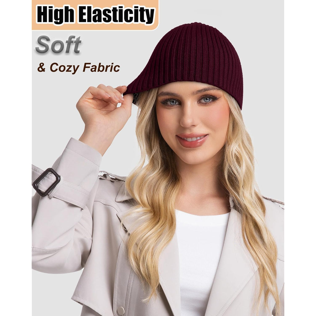 Roybens Wool Beanie For Men Women, Seamless Knit Warm Winter Hat Cuffless Soft Trawler Fisherman Beanies Watch Cap Skull Caps