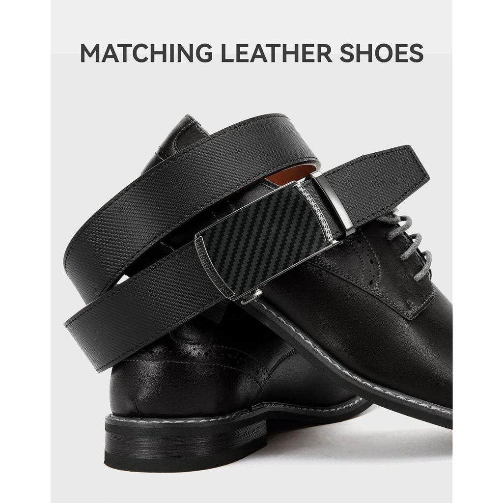 Chaoren Mens Belt Leather Ratchet Belt - Customizable Fit, Effortless Style (35Mm)