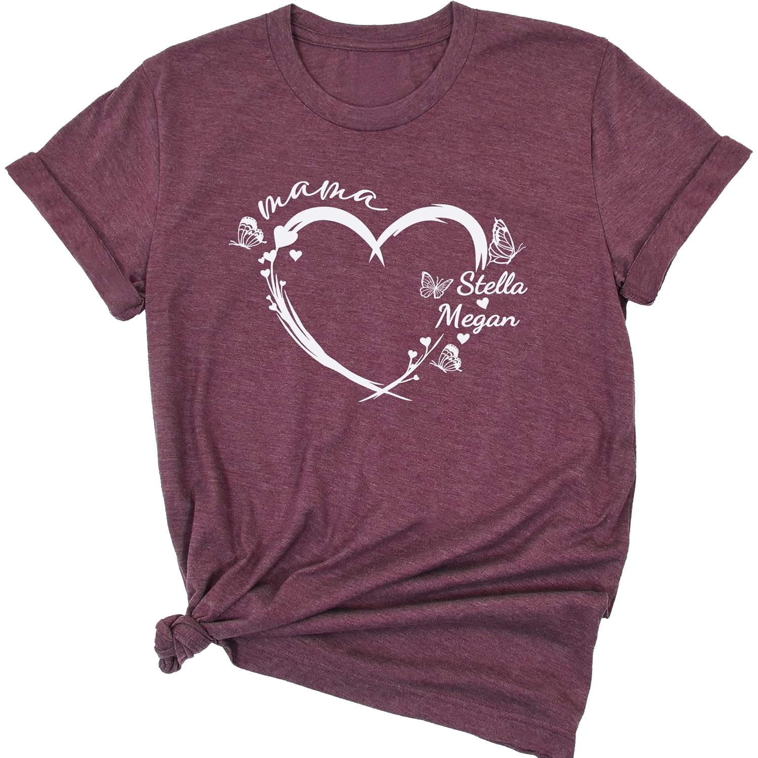 Customizable Mom Shirt With Custom Kid'S Name, Personalized Mama Shirt For Women, Gifts For Mommy Shirts, Christmas, Momma Gifts For Valentines Day Multiple Colors