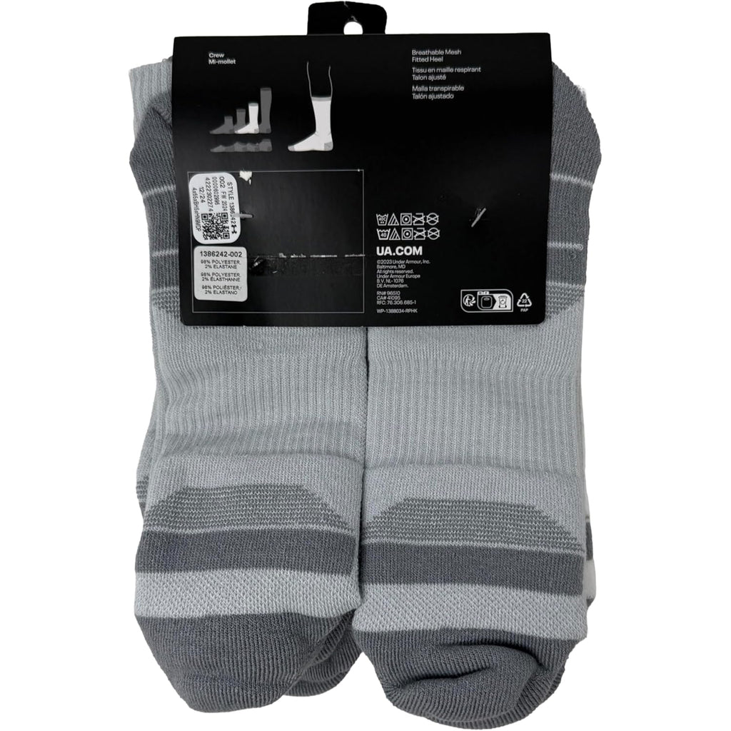 Under Armour Men'S Ua Performance Tech Cushioned Crew Socks - 6 Pack