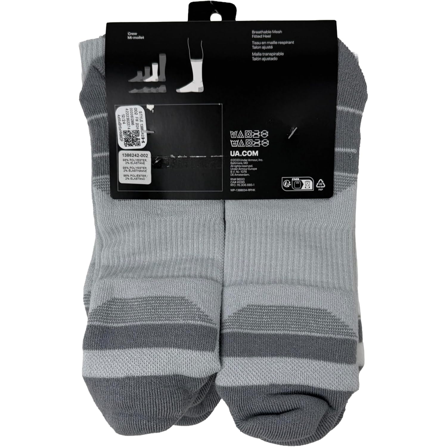Under Armour Men'S Ua Performance Tech Cushioned Crew Socks - 6 Pack