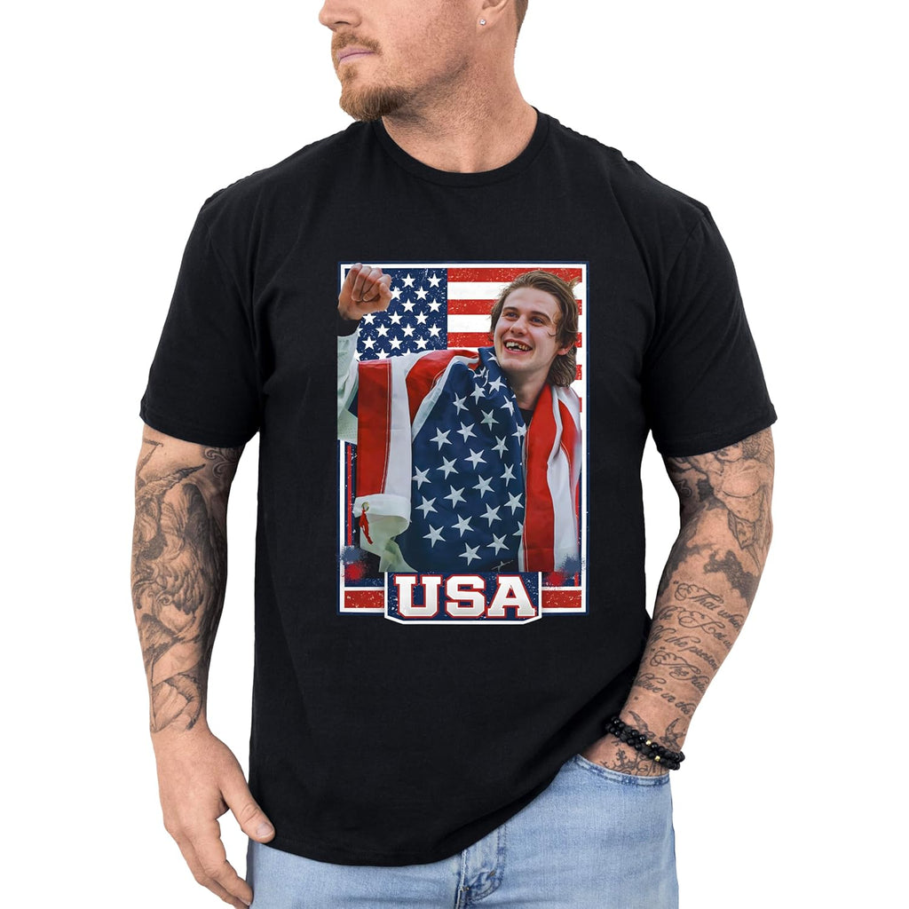 Jack Hughes Shirt, Jack Hughes Usa Gold Hockey Shirt, Patriotic Hockey Fan Tee, American Hockey Pride Gift Tshirt