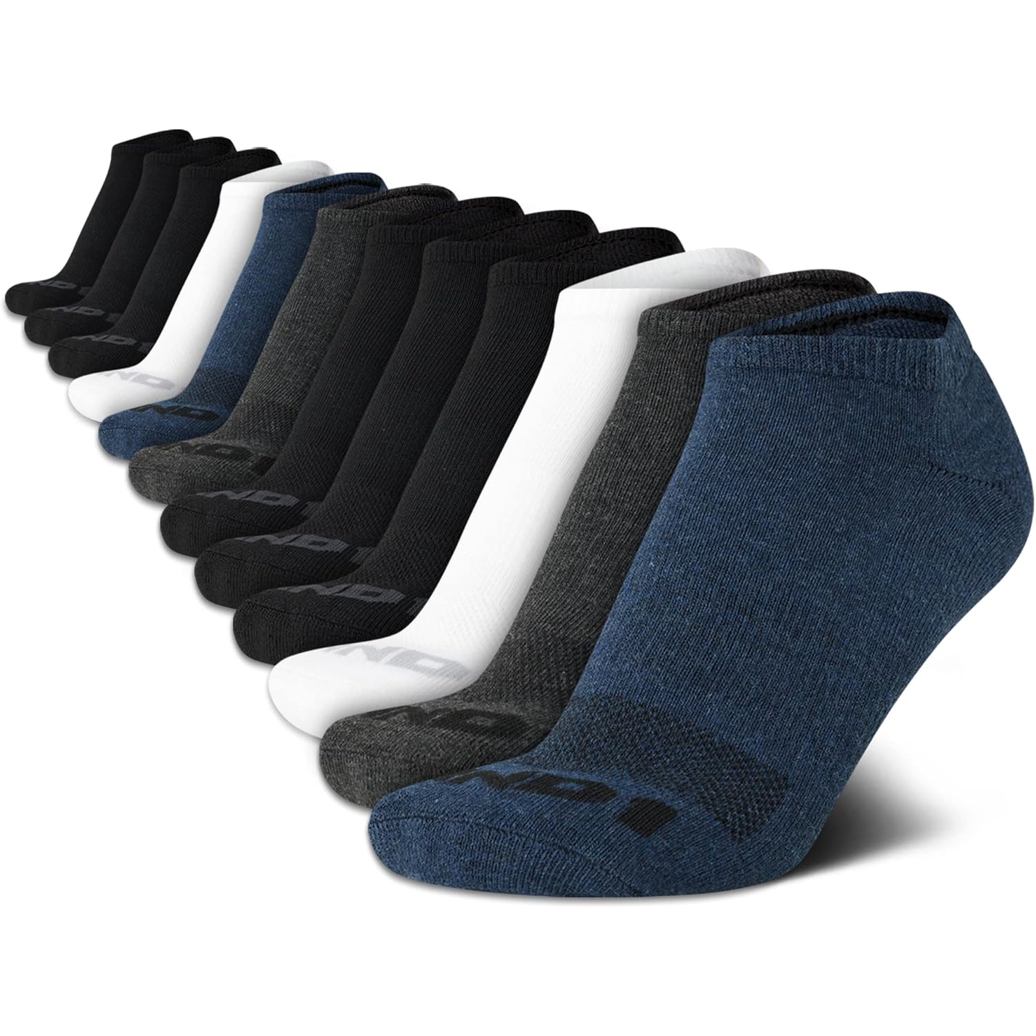 And1 Mens Low Cut Socks - 12 Pack Performance Stretch Athletic Compression Sock For Men - Sports No Show Socks (6-12.5)