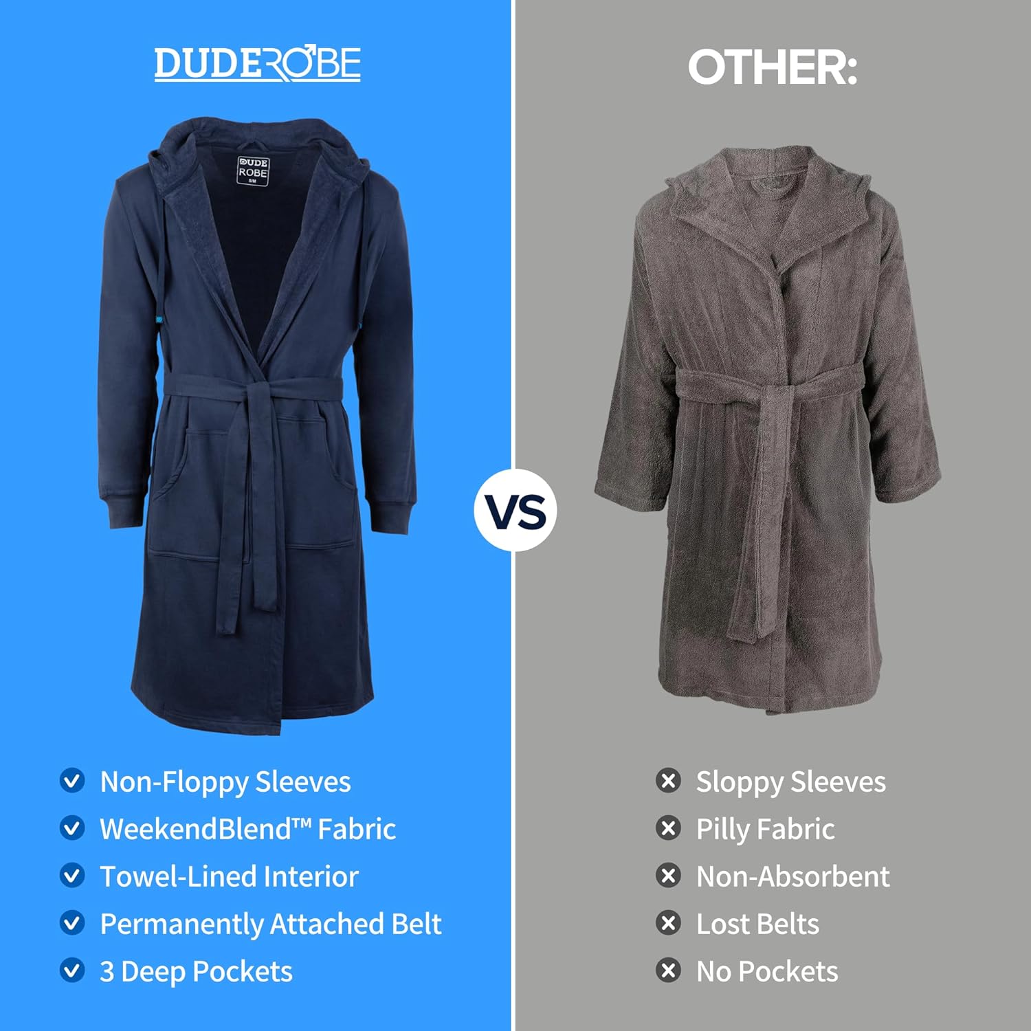Duderobe Men'S Robe – Hooded Terry Bath Robe For Men With Pockets | Soft, Comfy Men’S Bathrobe From Shark Tank