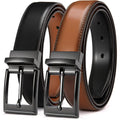 Chaoren Reversible Belt Men 1 Piece - 1.25" Leather Dress Belt - Trim To Fit For Elegant Style