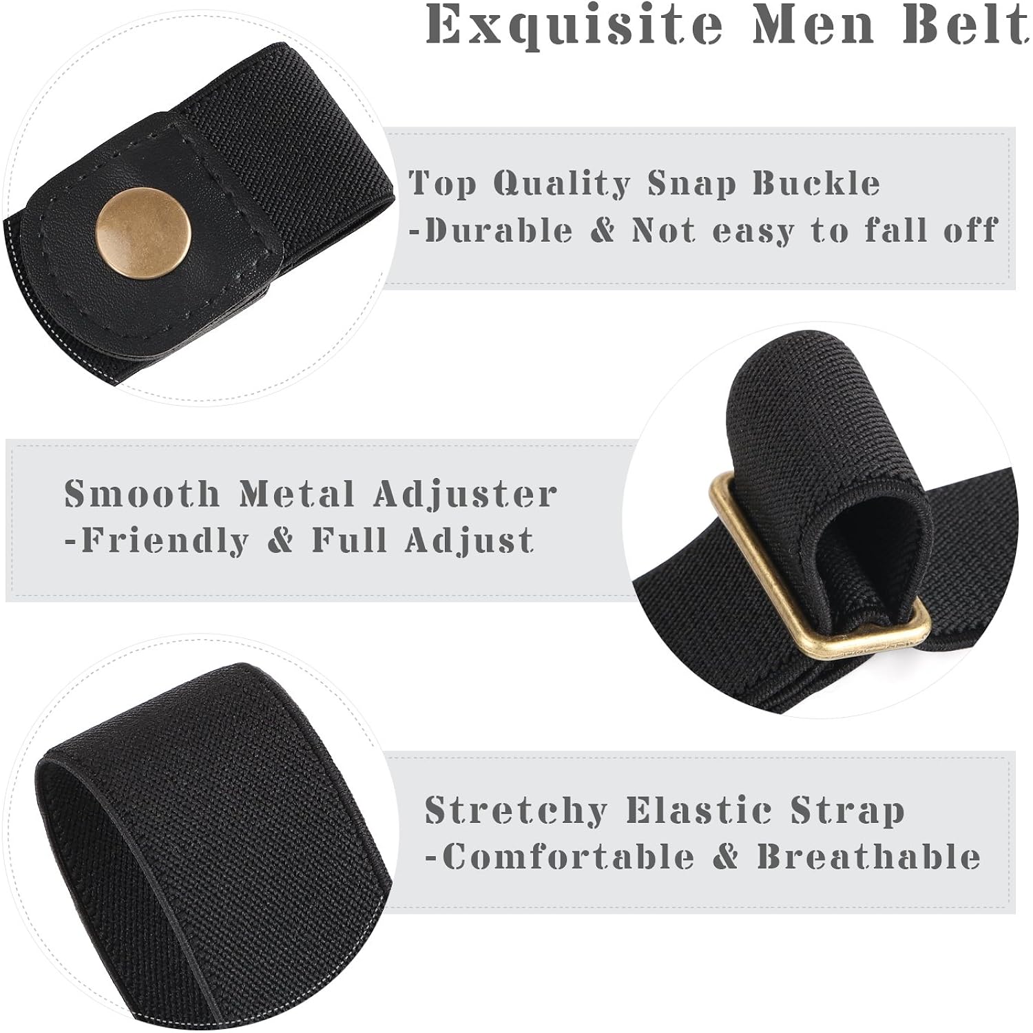 Xzqtive No Buckle Invisible Elastic Stretch Belt For Men/Women Fits Waist 24-50In Father Day Gift