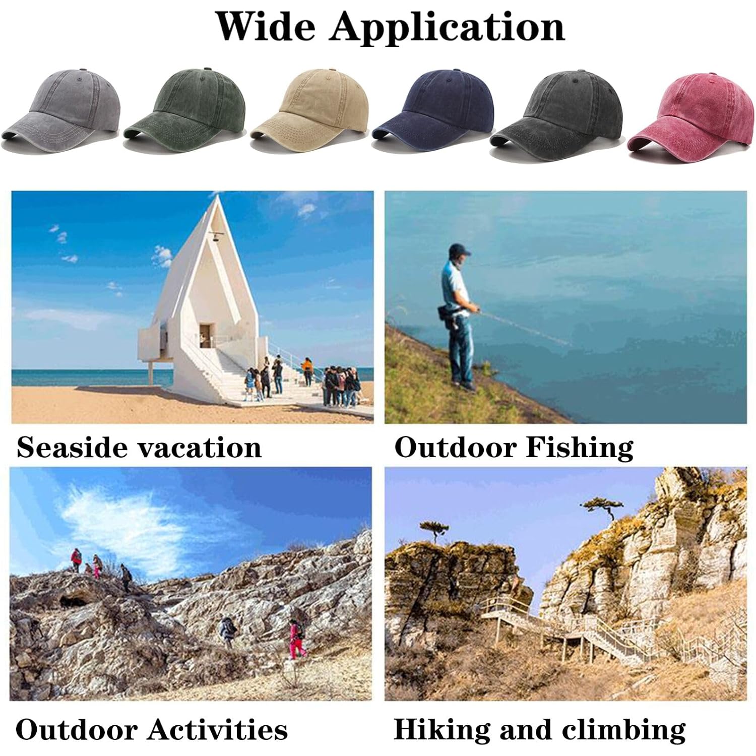 2-6 Packs Vintage Washed Plain Baseball Cap Distressed Dad Golf Hat For Men Women