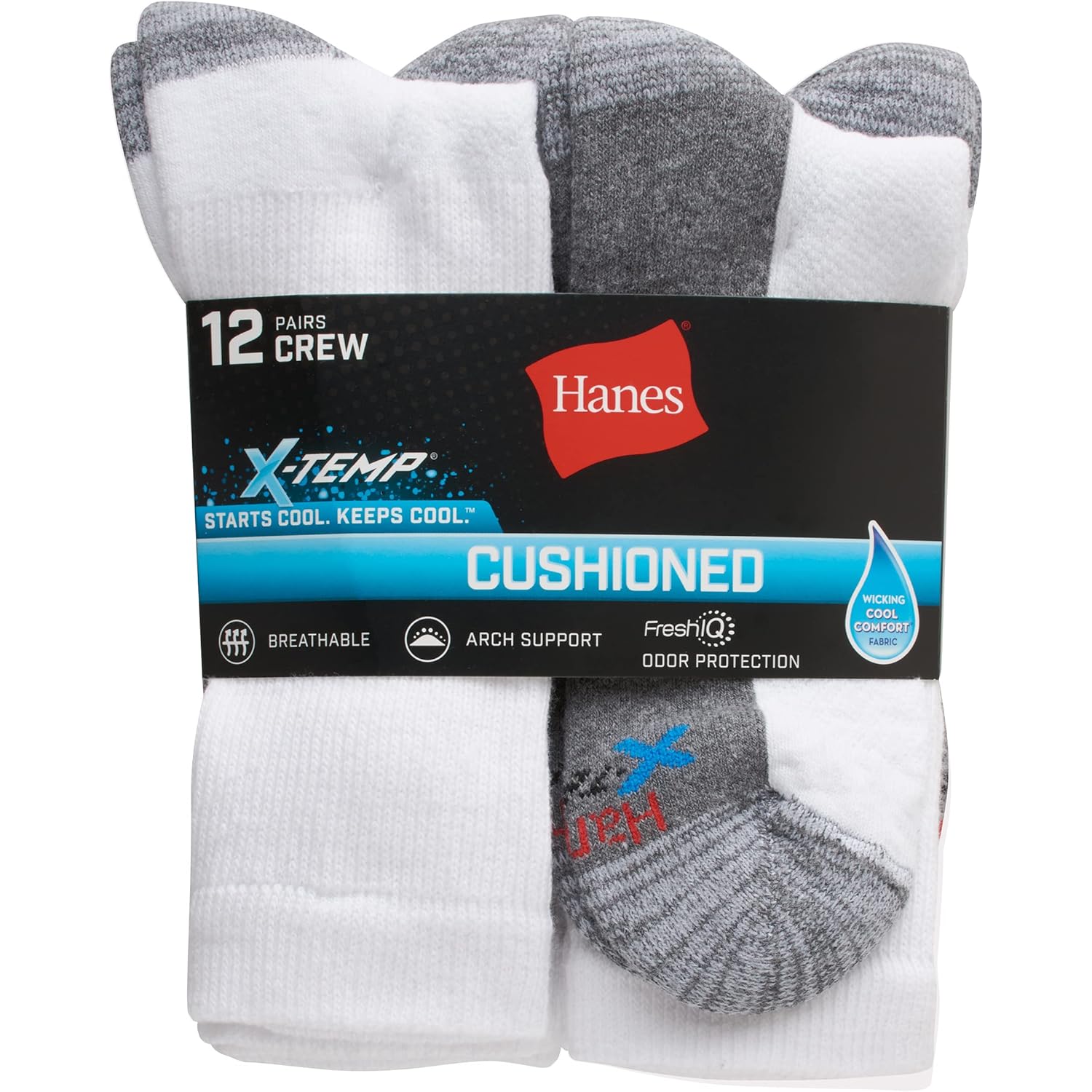 Hanes Men'S Big & Tall Crew Socks (12-Pack)