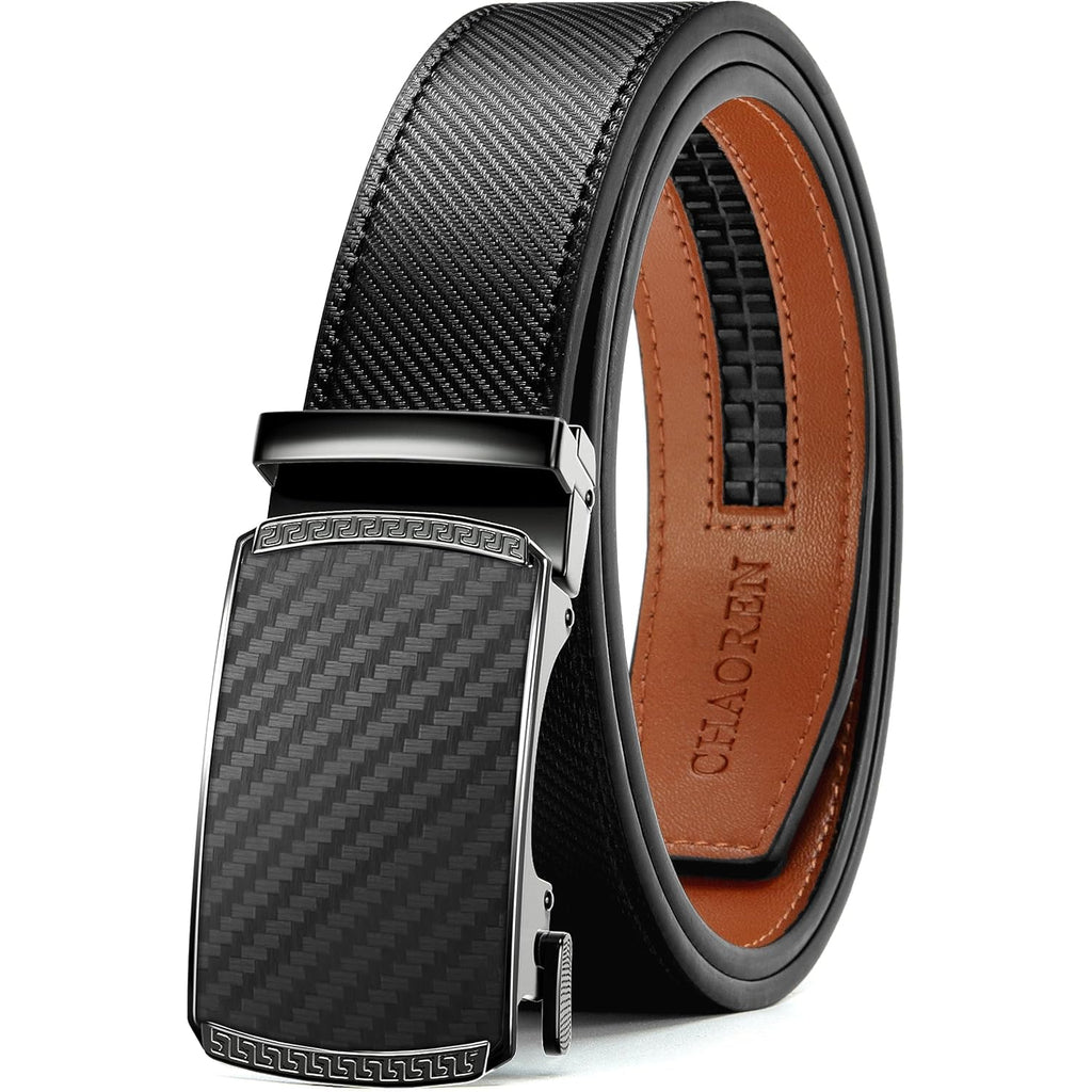 Chaoren Mens Belt Leather Ratchet Belt - Customizable Fit, Effortless Style (35Mm)