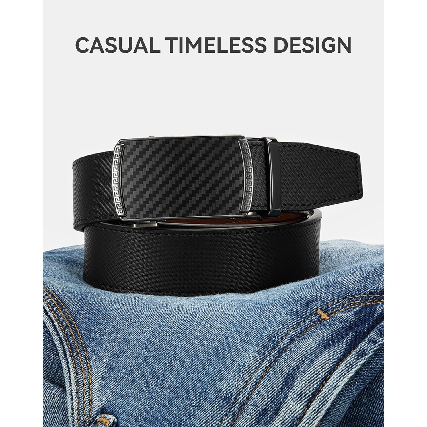 Chaoren Mens Belt Leather Ratchet Belt - Customizable Fit, Effortless Style (35Mm)