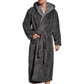 Slumbermee Mens Fleece Plush Robe With Hood Ultra Soft Fluffy Full Length Long With Pockets Luxurious House Coat