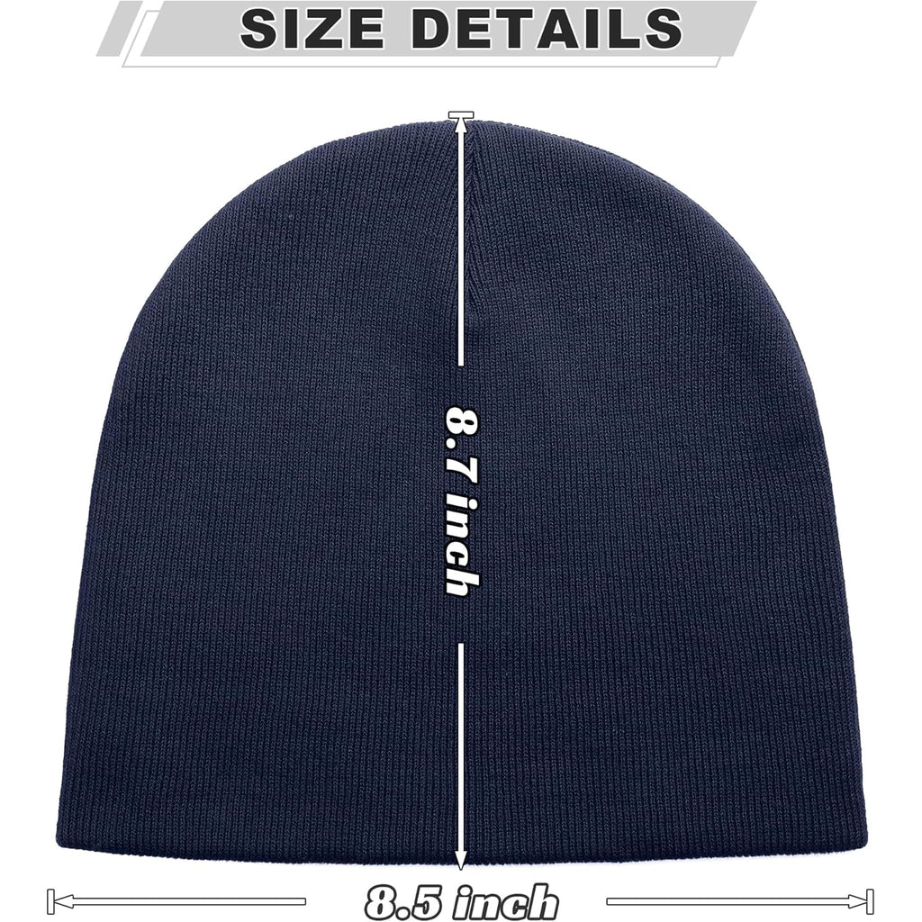 100% Cotton No Cuff Beanie Hat For Men Women, Cuffless Soft Warm Unisex Ribbed Knit Winter Fisherman Skull Cap