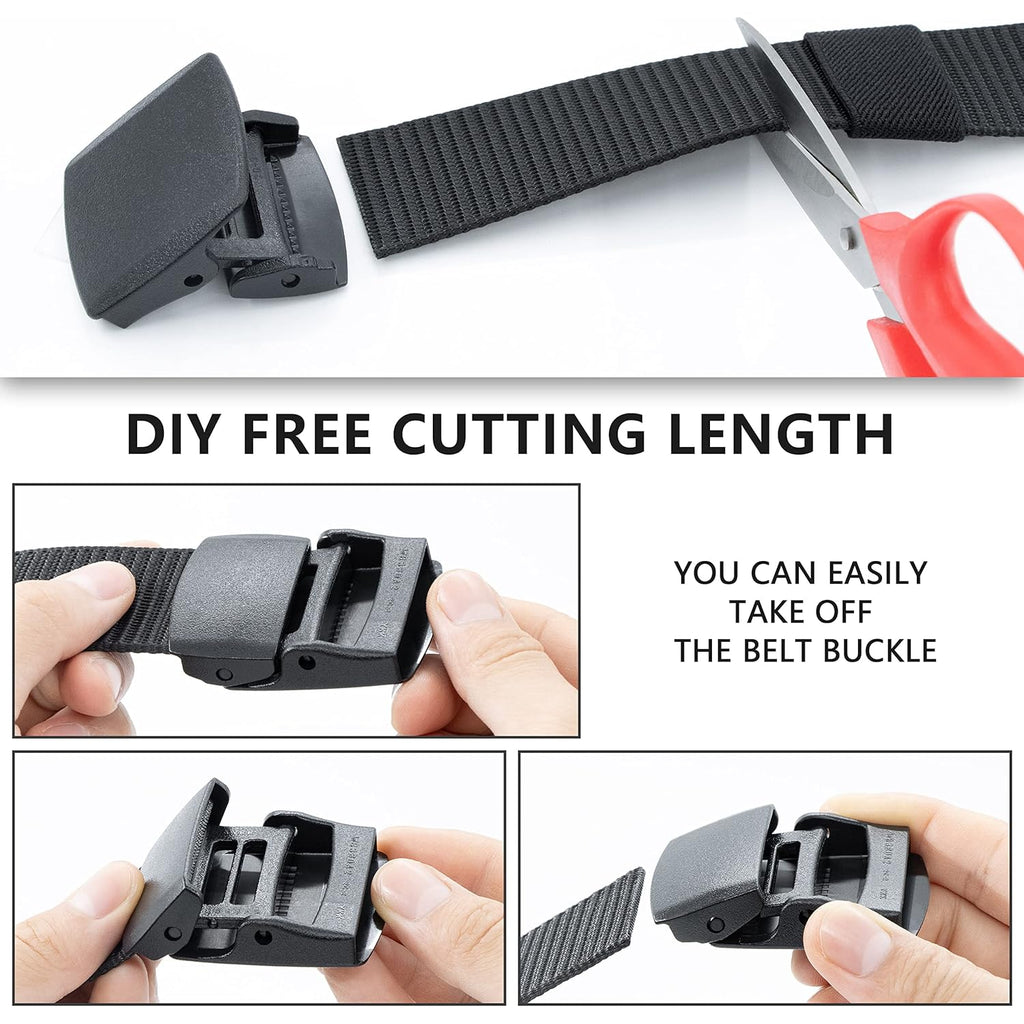 Lxmy Work Belts For Men,Belts For Men,Adjustable Nylon Canvas Fabric Golf Belt,No Metal Buckle, Fast Pass Through The Airport Security,Suitable For Work And Travel