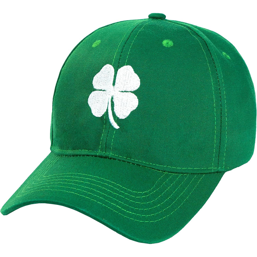 St. Patrick'S Day 4 Leaf Clover Baseball Hat Adjustable Embroidery Shamrock Baseball Cap For Men And Women