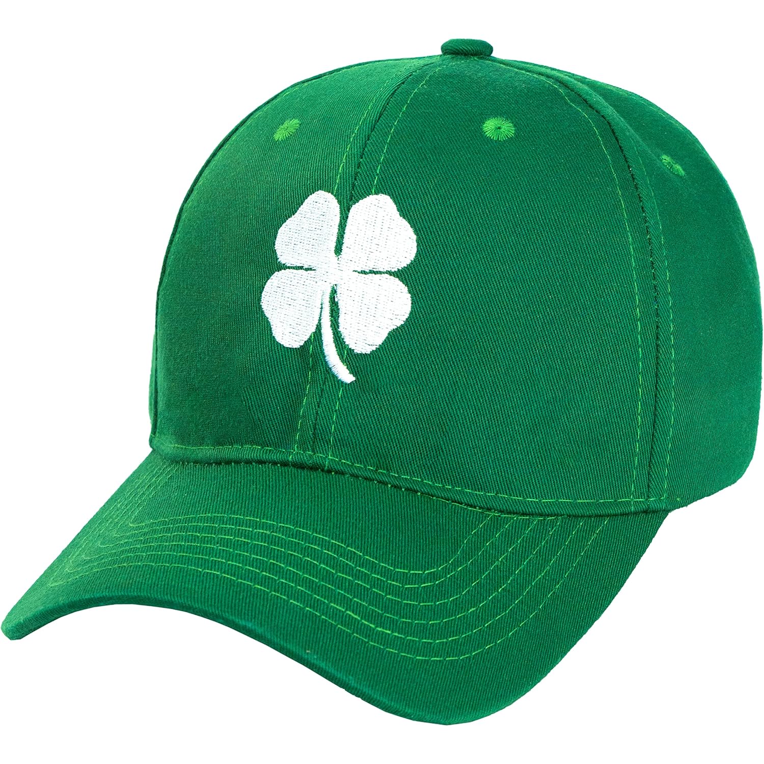 St. Patrick'S Day 4 Leaf Clover Baseball Hat Adjustable Embroidery Shamrock Baseball Cap For Men And Women