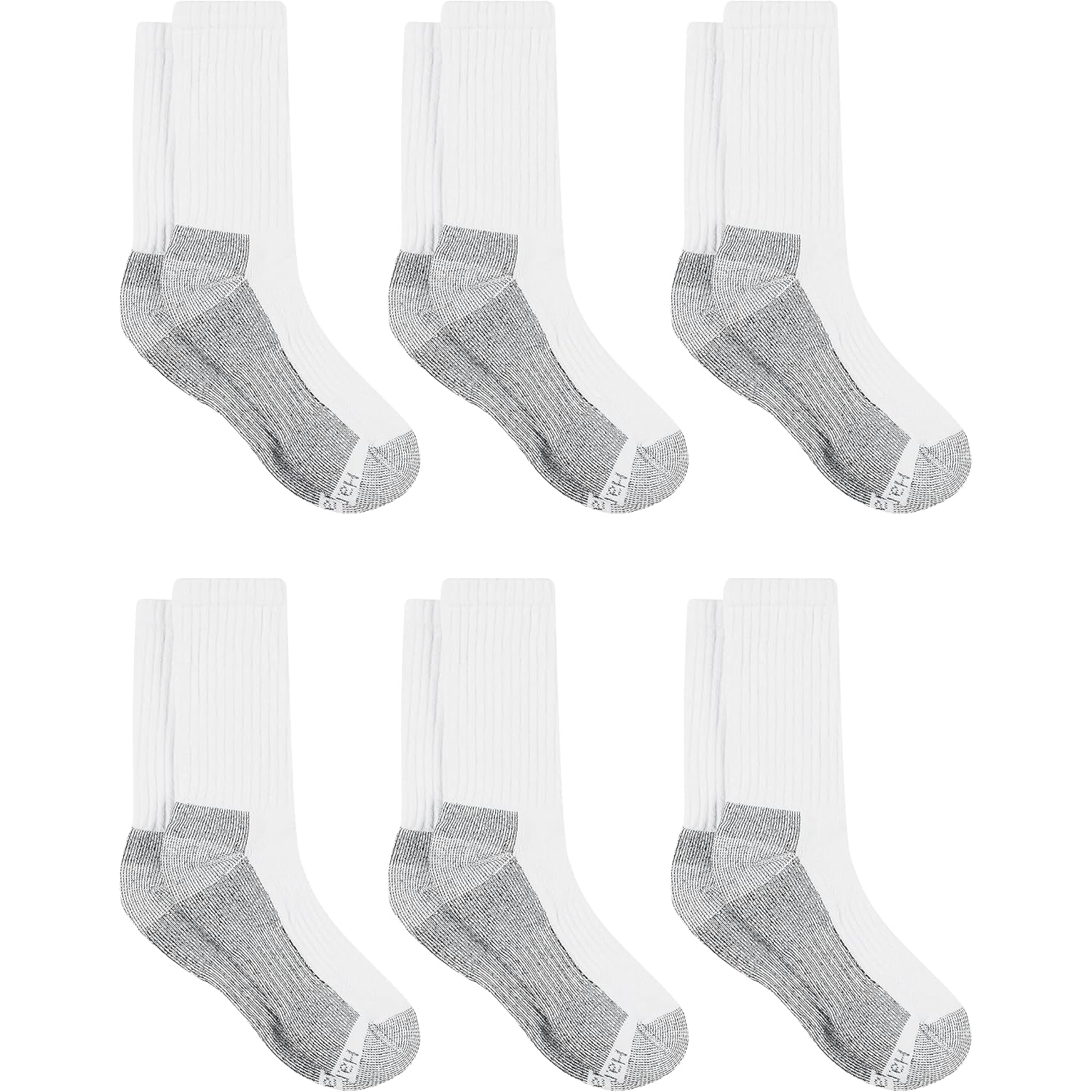Hanes Men'S Work Socks, Cushioned Crew Socks, Moisture-Wicking Socks & Odor Control, Black & White, 6 & 12 Pack Available